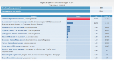 Округи Буковини: результати підрахунку голосів станом на 8.59 30.10