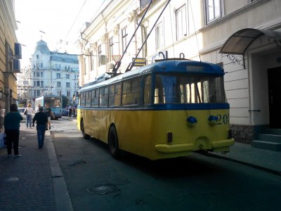 У Чернівцях старий тролейбус пофарбували у синьо-жовті кольори (ФОТО)