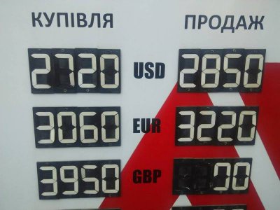 Чернівецькі обмінники продають долари за 28,5 гривень, а євро - за 32