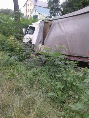 На Буковині легковик підрізав вантажівку з ріпаком - та злетіла у кювет (ФОТО)