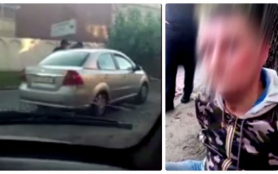 У Львові водій протягнув більше 50 метрів патрульного, який намагався його зупинити. Відео