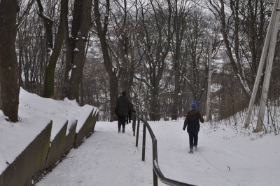 Малі та великі чернівчани каталися у парку Шіллера на санках (ФОТО)