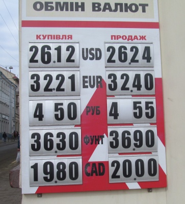 Курс валют у Чернівцях на 30 березня (ФОТО)