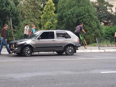 У Кіцмані легковик протаранив металеву огорожу, намагаючись обминути собаку