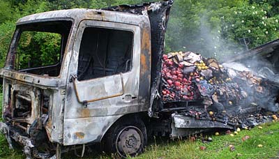 Згоріла фура з перцем і цитрусовими