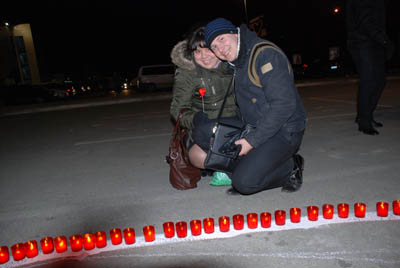 На День Валентина у Чернівцях запалили вогняне серце (фоторепортаж)