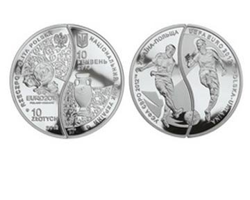 До ЄВРО-2012 випустять двовалютну монету в 10 гривень/10 злотих