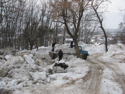 Парк Шиллера у Чернівцях завалили снігом