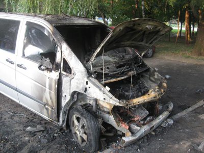 У Чернівцях невідомі спалили автомобіль громадського активіста (ФОТО)