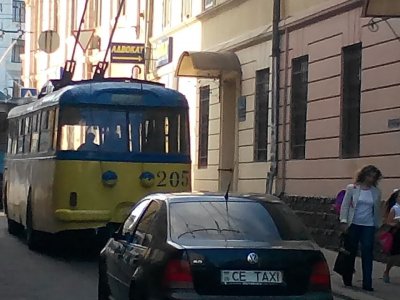 У Чернівцях старий тролейбус пофарбували у синьо-жовті кольори (ФОТО)