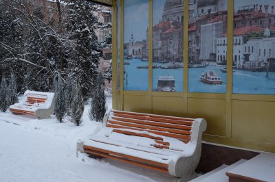 Через снігопад у Чернівцях утворились затори (ФОТО)