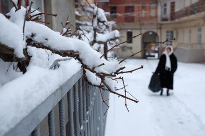 Через снігопад у Чернівцях утворились затори (ФОТО)