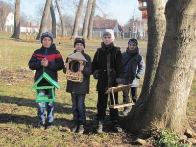 Школярі в Чернівцях власноруч виготовляють годівнички для птахів (ФОТО)