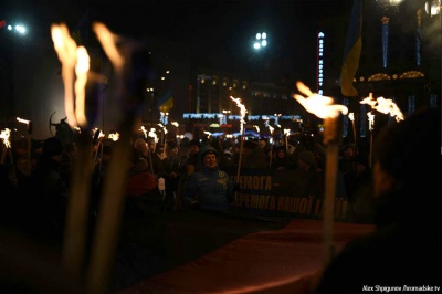 У Києві пройшла хода в честь дня народження Степана Бандери (ФОТО)