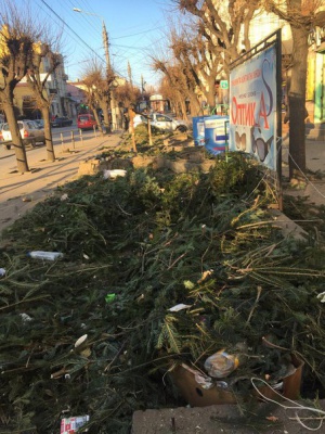 Мережу обурили гори сміття в Чернівцях, які залишили після себе продавці ялинок (ФОТО)