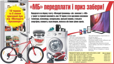 «Молодий буковинець» визначив щасливих власників холодильника, велосипеда і планшета