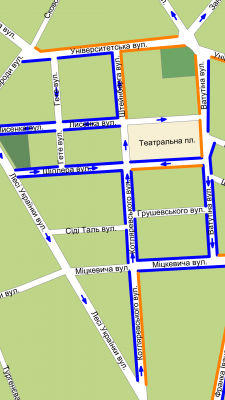 Оприлюднено схеми одностороннього рух у центрі Чернівців