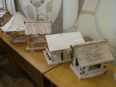 Багатоповерхові вілли та будиночки з меблями: у Чернівцях школярі збудували годівниці для пташок (ФОТО)