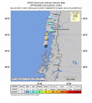 У Чілі стався потужний землетрус магнітудою 7,6