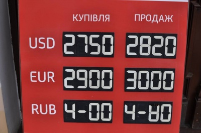 Євро сьогодні у Чернівцях на 25 копійок дешевший, ніж учора (ФОТО)