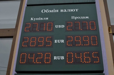 У Чернівцях долар коштує від 27,55 до 27,70 гривень (ФОТО)