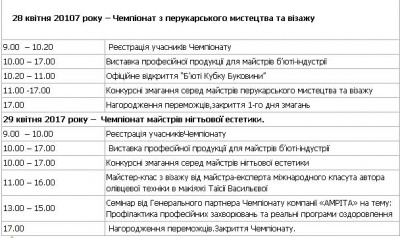 У Чернівцях відбудеться Чемпіонат України з перукарського мистецтва і нігтьової естетики