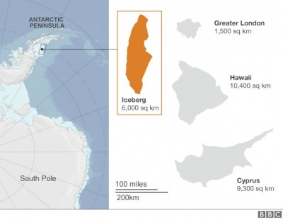Від Антарктиди відколовся один з найбільших айсбергів в історії