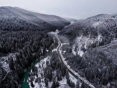 Засніжений Буковель з висоти пташиного польоту: неймовірної краси фото