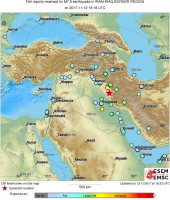 Потужний землетрус стався неподалік від кордону між Іраном та Іраком