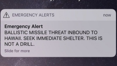 На Гаваях помилково розіслали попередження про загрозу ракетного удару 
