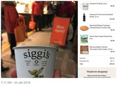 Журналістка випадково вкрала йогурт в автоматичному магазині Amazon Go 