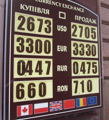 Курс валют у Чернівцях на 14 лютого (ФОТО)