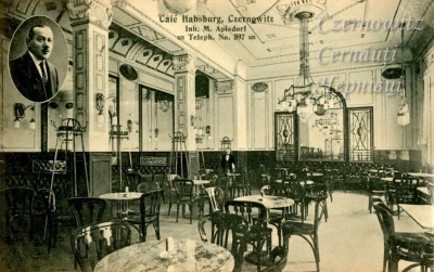 Про Чернівці в старих фото. Інтер'єр колишнього Cafe Habsburg (нині національний банк)