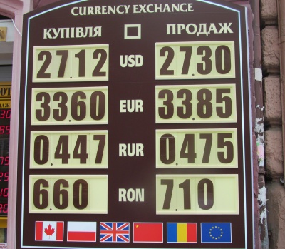Курс валют у Чернівцях на 19 лютого (ФОТО)