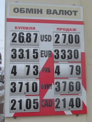 Курс валют у Чернівцях на 27 лютого (ФОТО)