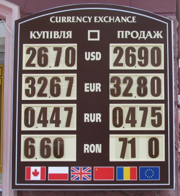 Курс валют у Чернівцях на 28 лютого (ФОТО)