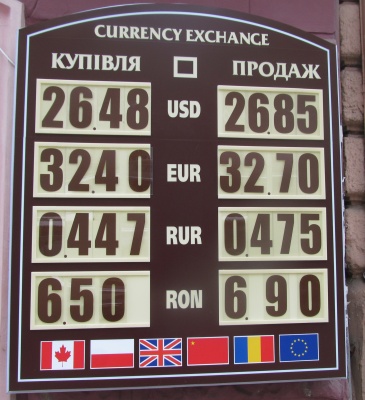 Курс валют у Чернівцях на 2 березня (ФОТО)