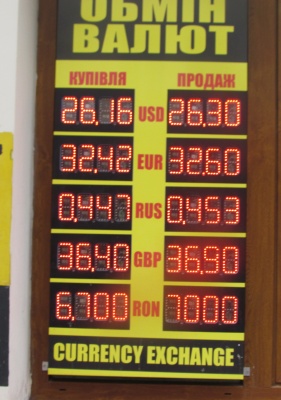 Курс валют у Чернівцях на 28 березня (ФОТО)