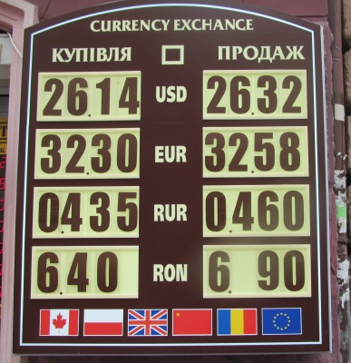 Курс валют у Чернівцях на 28 березня (ФОТО)