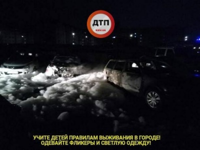 У Києві сталася масштабна пожежа, згоріло 5 авто: фото