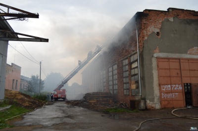 На Буковині рятувальники ліквідували масштабну пожежу на покрівлі пилорами