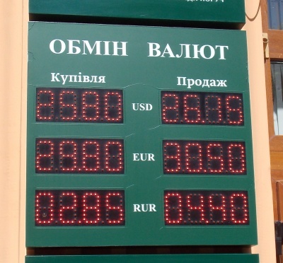 Курс валют у Чернівцях на 31 травня