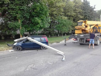 На Буковині водій збив електроопору, бо хотів об'їхати кота - фото