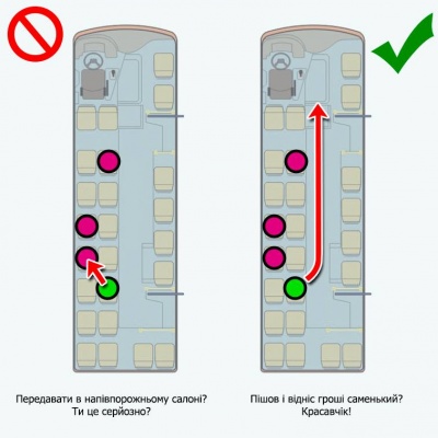 Як передати гроші за проїзд: у мережі намалювали правила етикету в маршрутках