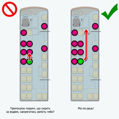 Як передати гроші за проїзд: у мережі намалювали правила етикету в маршрутках