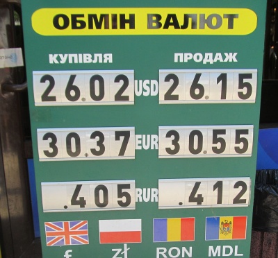 Курс валют у Чернівцях на 25 червня