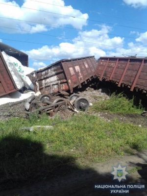 На Одещині зійшов з рейок вантажний потяг