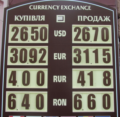 Курс валют у Чернівцях на 26 липня