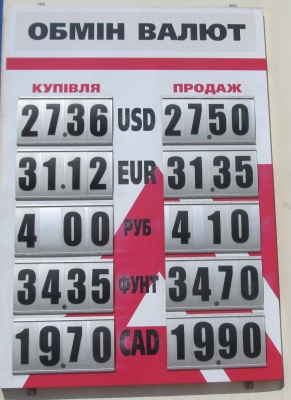 Курс валют у Чернівцях на 14 серпня