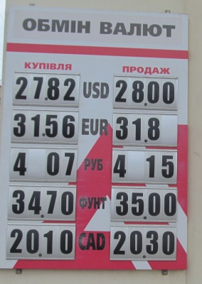 Курс валют у Чернівцях на 17 серпня